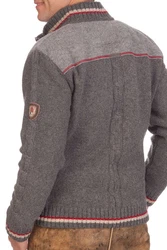 Spieth & Wensky Trachtenstrickjacke BALDO mittelgrau/schwarz