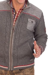 Spieth & Wensky Trachtenstrickjacke BALDO mittelgrau/schwarz