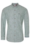 Spieth & Wensky Trachtenhemd Arnold jeans/weiß, tanne/weiß