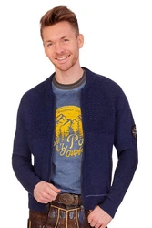 Spieth & Wensky Trachtenstrickjacke TALHEIM marine/silbergrau