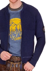 Spieth & Wensky Trachtenstrickjacke TALHEIM marine/silbergrau