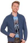 Spieth & Wensky Trachtenstrickjacke Herren MERZEN hellgrau/jeansblau