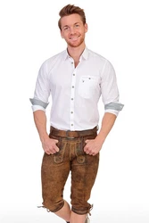 Spieth & Wensky Trachtenhemd Style PERDIX wei/hellblau/tanne
