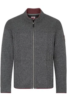 Spieth & Wensky Trachtenstrickjacke Strickjacke Herren ROGAN dunkelblau/hellgrau/mittelgrau