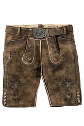 Trachtenlederhose Lederhose Herren kurz - THOMAS 2 - stein