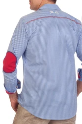Orbis Trachtenhemd BERGBRUDER rot/blau
