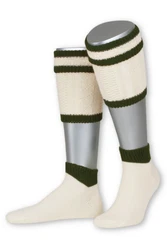 Lusana Trachtensocken Loferl L479 wollwei/mittelbraun/rot (L479)