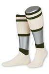 Lusana Trachtensocken Loferl L479 wollwei/mittelbraun/rot (L479)