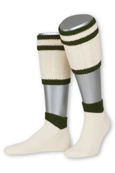 Lusana Trachtensocken Loferl L479 wollwei/mittelbraun/rot (L479)