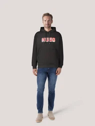 HUGO Sweatshirt Hoodie Diqerio Beige/Schwarz/Rot