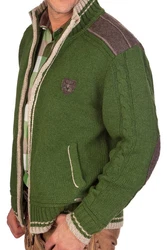 Spieth & Wensky Trachtenstrickjacke NETZBACH Meisterschaftsjacke grün/schwarz