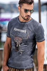 MarJo Trachtenshirt Herren JÜRGEN pavement/blau