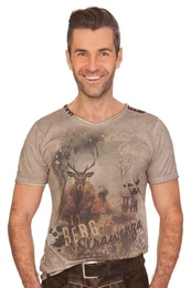 Trachtenshirt Trachtenshirt Herren - BERGSTRAWANZA - grau