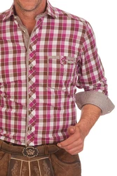 Spieth & Wensky Trachtenhemd ALOIS fuchsia/petrol
