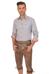 Trachtenlederhose Kniebundlederhose - SANDRO - schlamm