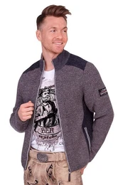 Outdoorjacke Strickjacke Herren - STEINERBERG - taupe/anthrazit