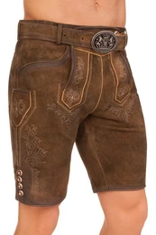 Trachtenlederhose Lederhose Herren kurz - RONN - braun