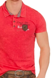 Hangowear Trachtenshirt ODOARDO Herren rot/anthrazit