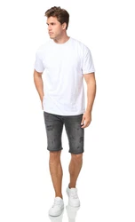 Denim House Jeansshorts Schne Destroyed Jeans Capri im Used-Look Schwarz (32)
