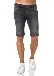 Denim House Jeansshorts Schne Destroyed Jeans Capri im Used-Look Schwarz (32)