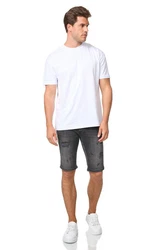 Denim House Jeansshorts Schne Destroyed Jeans Capri im Used-Look Schwarz (32)