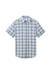 TOM TAILOR Kurzarmhemd Blau/Hellblau/Grau