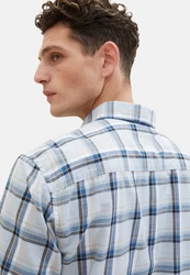 TOM TAILOR Kurzarmhemd Blau/Hellblau/Grau