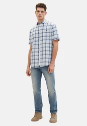 TOM TAILOR Kurzarmhemd Blau/Hellblau/Grau
