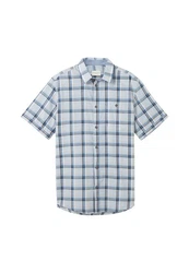 TOM TAILOR Kurzarmhemd Blau/Hellblau/Grau