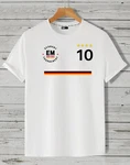 RMK T-Shirt Herren Trikot Fan Fußball Deutschland Europameisterschaft EM 2024 Creme/Weiß/Dunkelblau/Schwarz