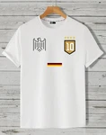 RMK T-Shirt Herren Trikot Fan Fußball Deutschland Europameisterschaft EM 2024 Creme/Weiß