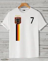 RMK T-Shirt Herren Shirt Trikot Fan Fuball Deutschland Germany EM WM 2024 Creme/Weiß/Dunkelblau