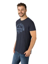 DENIMFY T-Shirt Herren Printshirt DFNuri Regular Fit Dunkelblau