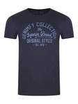 DENIMFY T-Shirt Herren Printshirt DFNuri Regular Fit Dunkelblau