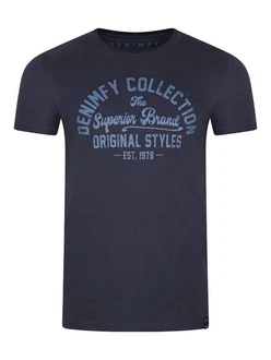 DENIMFY T-Shirt Herren Printshirt DFNuri Regular Fit Dunkelblau DENIMFY T-Shirt Herren Printshirt DFNuri Regular Fit Dunkelblau