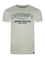 DENIMFY T-Shirt Herren Printshirt DFNuri Regular Fit Grün/Dunkelgrün/Hellgrün/Khaki