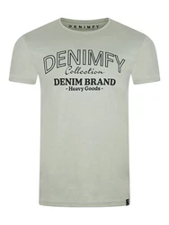 DENIMFY T-Shirt Herren Printshirt DFNuri Regular Fit Grün/Dunkelgrün/Hellgrün/Khaki