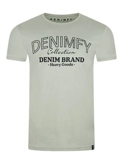 DENIMFY T-Shirt Herren Printshirt DFNuri Regular Fit Grün/Dunkelgrün/Hellgrün/Khaki