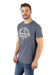 DENIMFY T-Shirt Herren Printshirt DFNuri Regular Fit Dunkelblau/Grau/Blau/Hellblau/Dunkelgrün