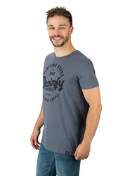 DENIMFY T-Shirt Herren Printshirt DFNuri Regular Fit Blau/Hellblau