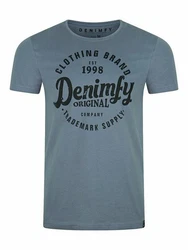 DENIMFY T-Shirt Herren Printshirt DFNuri Regular Fit Blau/Hellblau