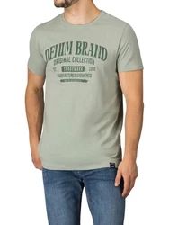 DENIMFY T-Shirt Herren Printshirt DFNuri Regular Fit Grün/Dunkelgrün/Khaki/Hellgrün