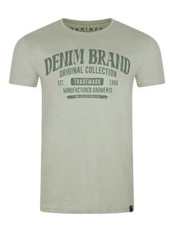 DENIMFY T-Shirt Herren Printshirt DFNuri Regular Fit Grün/Dunkelgrün/Khaki/Hellgrün