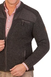 Spieth & Wensky Trachtenstrickjacke KASIMIR dunkelgrau/jeansblau