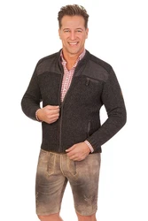 Spieth & Wensky Trachtenstrickjacke KASIMIR dunkelgrau/jeansblau