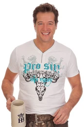 Trachtenshirt Trachtenshirt Herren - CARLOS - wei, grau