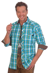 Spieth & Wensky Trachtenhemd WALES rot/aqua