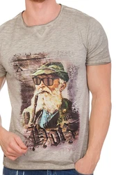 Hangowear Trachtenshirt FRITZ Herren grau/schlamm