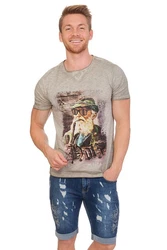 Hangowear Trachtenshirt FRITZ Herren grau/schlamm