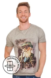Trachtenshirt Trachtenshirt Herren - FRITZ - grau, schlamm